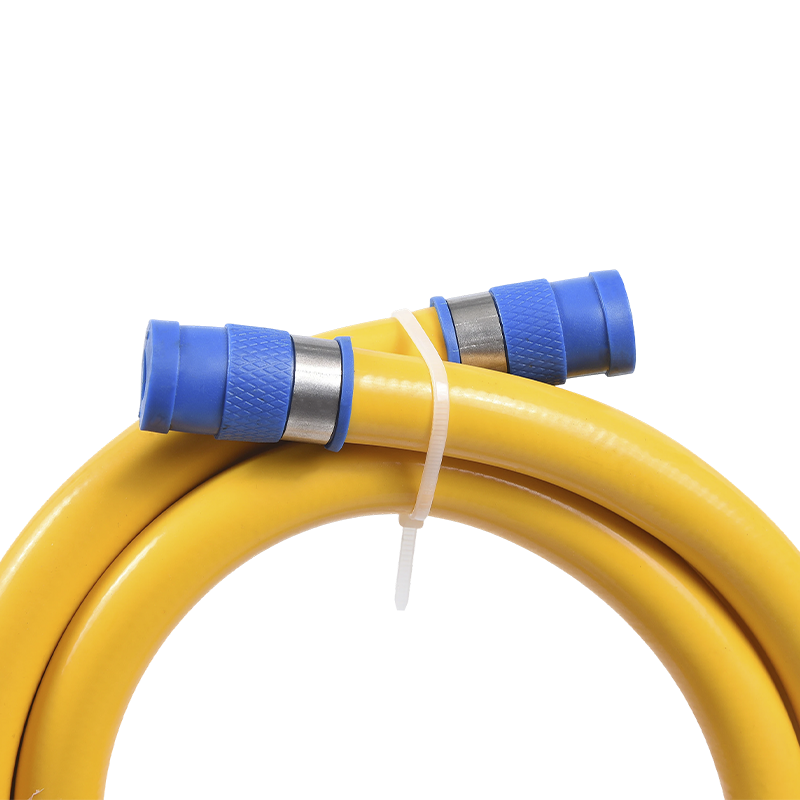 Flexibler gelber PVC-Gasschlauch aus Edelstahl